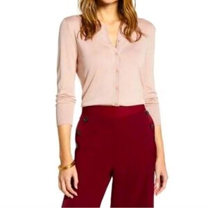 Halogen Crew Neck 3/4 Sleeve Cardigan